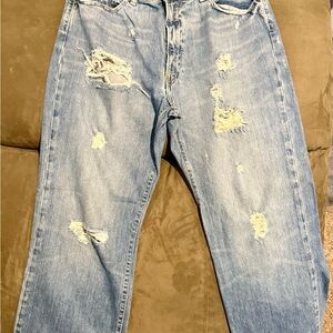 Distressed Blue Jeans